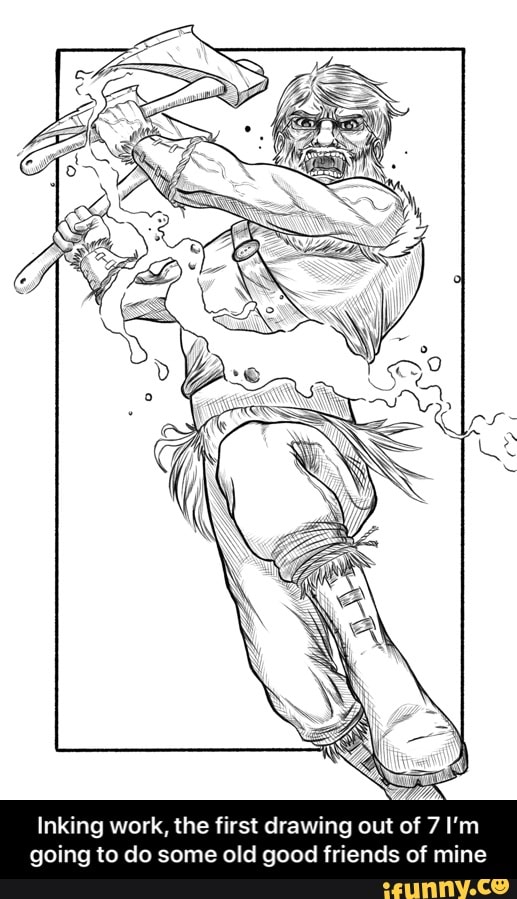 Inking work, the first drawing out of 7 I'm going to do some old good friends of mine - Inking work, the first drawing out of 7 I’m going to do some old good friends of mine