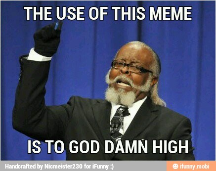 THE USE OF THIS MEME
ISTO GOD DÂMN HIGH