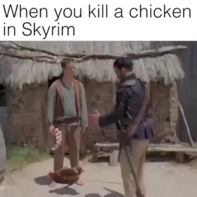 killing chickens in skyrim