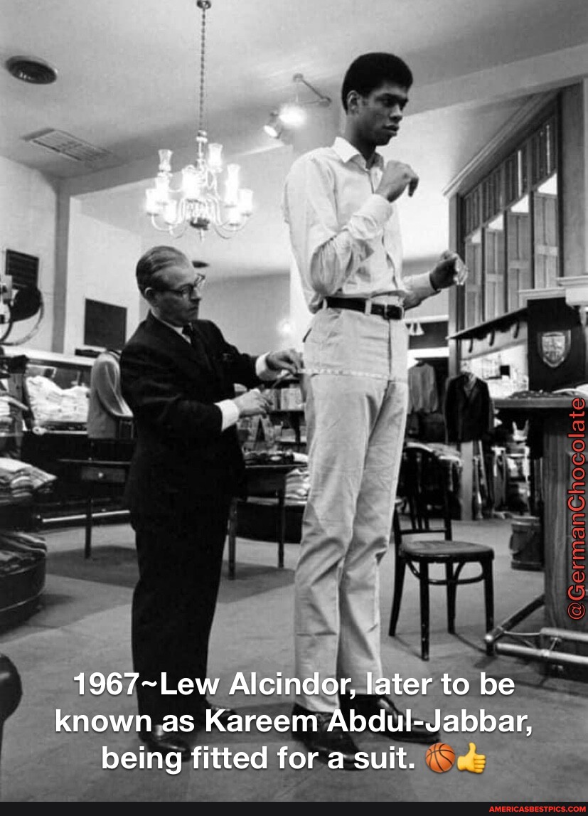 Alcindor, later to be known as Kareem Abdul-Jabbar, being fitted for a ...