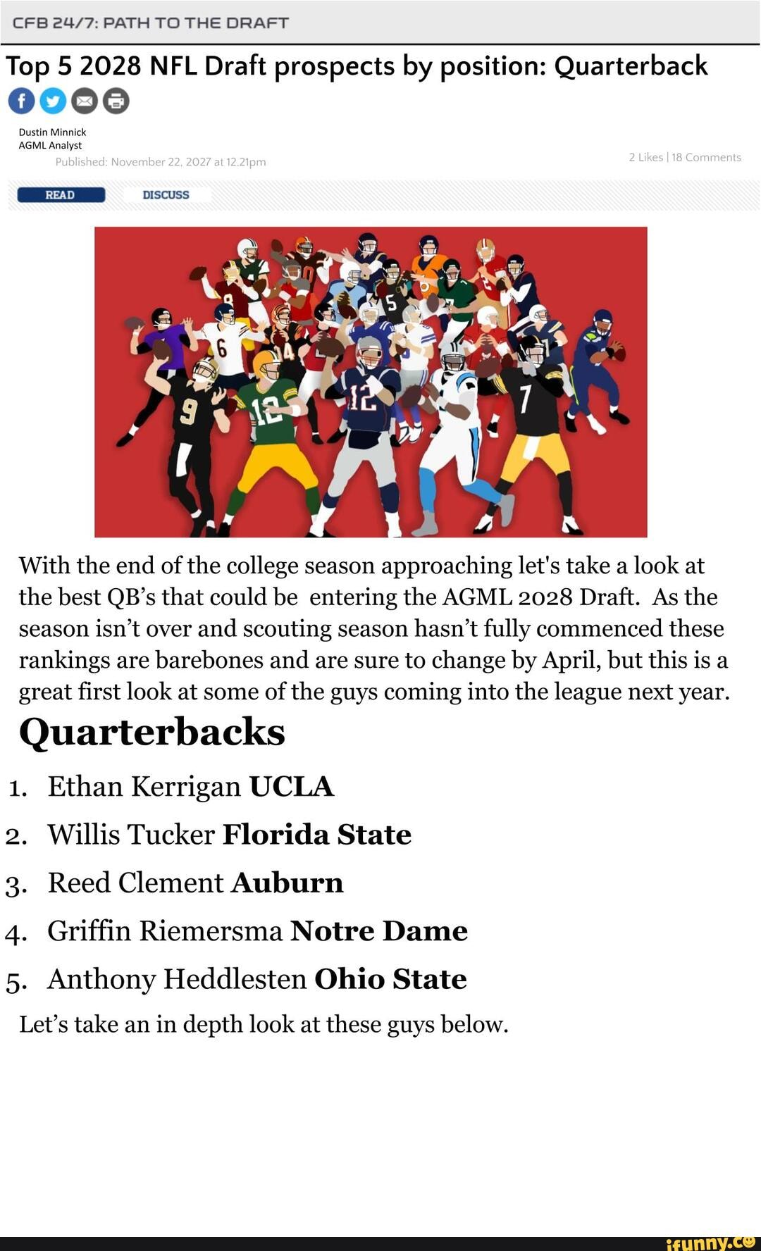 2028 AGML QB Preview CFB PATH TO THE DRAFT Top 5 2028 NFL Draft