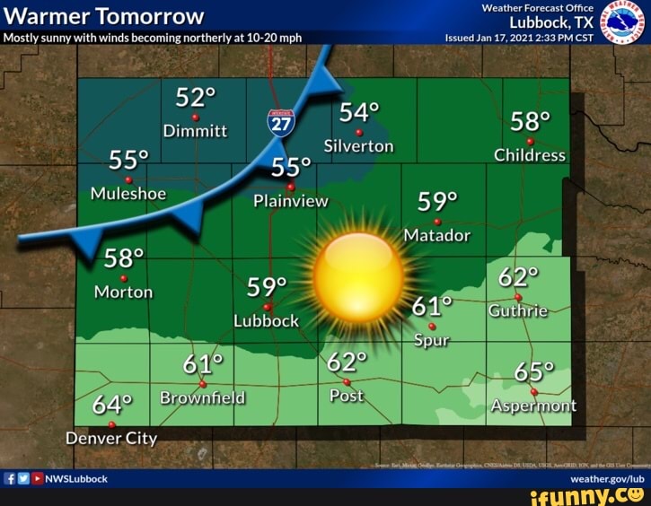 'Weather Forecast Office Warmer Tomorrow Lubbock, TX Mostly sunny with