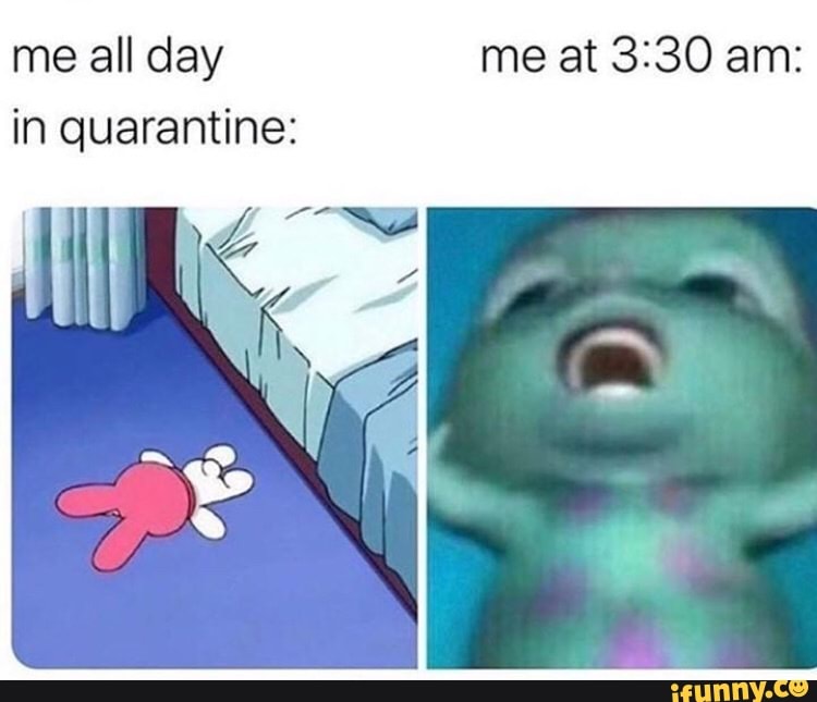me all day me at 3:30 am:
in quarantine:
is
4