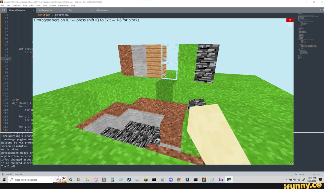 Minecranpythonpy handRendererpy I FeCpy I skyRendereny Prototype ...