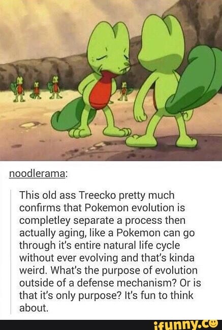 færge Chip høj This old ass Treecko pretty much conﬁrms that Pokemon evolution is  completley separate a process then