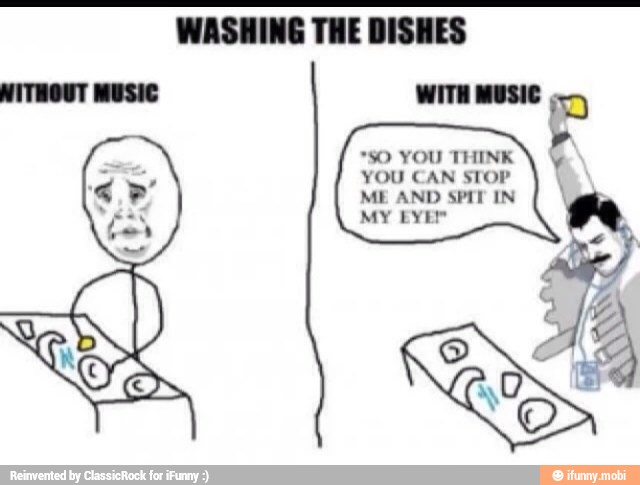 WASHING THE DISHES
NITHOUT MUSIC WITAMBSIC
*sO YOU THINK
YOU CAN STOP
ME AND SPIT IN
MY EYED
NY