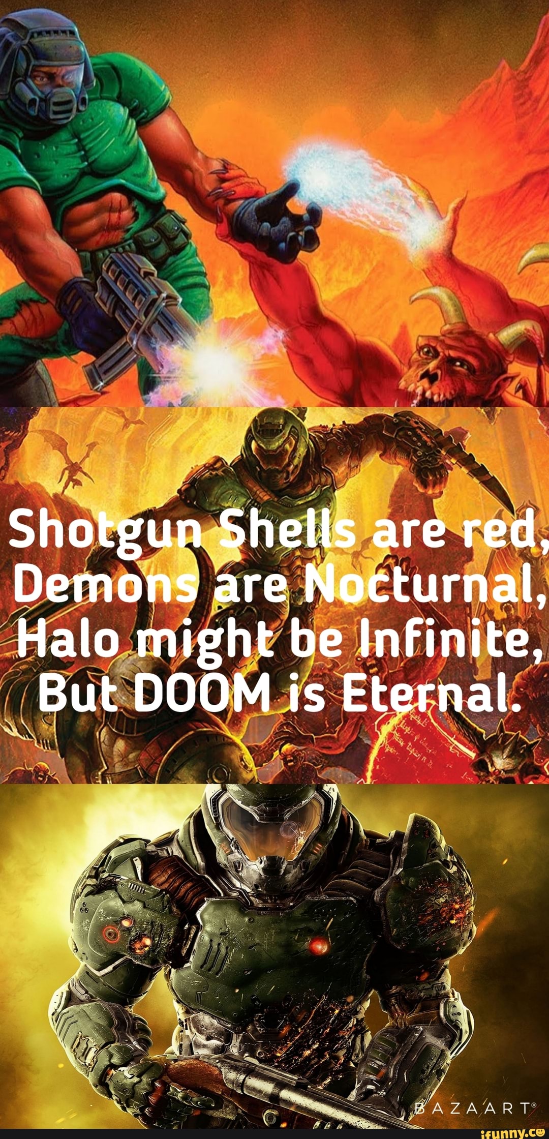 Shotgun Shells are red, Demons are Nocturnal, Halo might be Infinite ...
