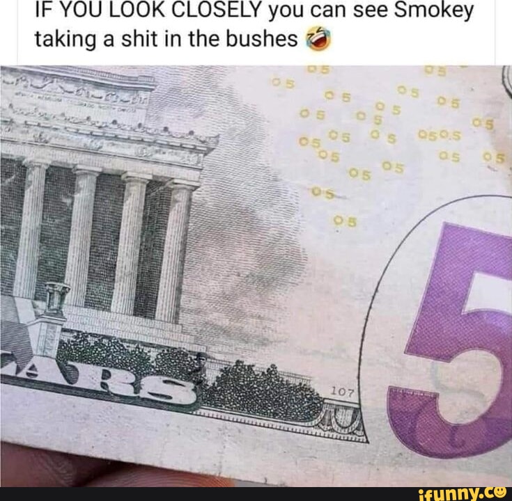 IF YOU LOOK CLOSELY you can see Smokey taking a shit in the bushes