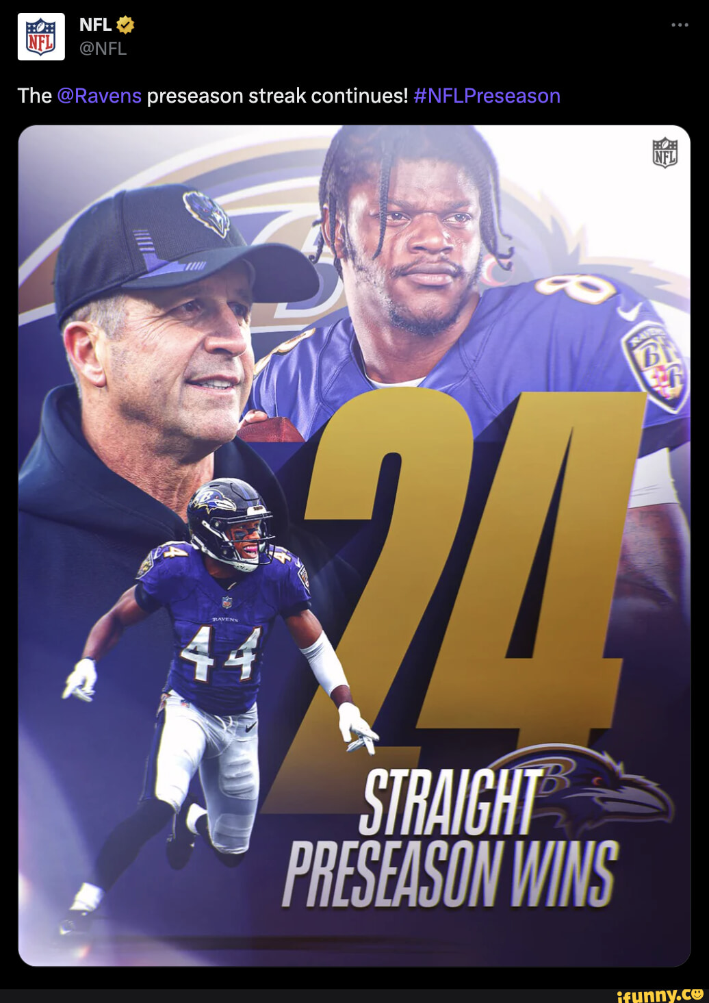 NFL & @NFL The @Ravens preseason streak continues! #NFLPreseason