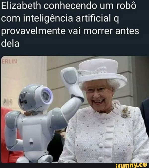 Elizabeth conhecendo um robô com inteligência artificial q provavelmente vai morrer antes