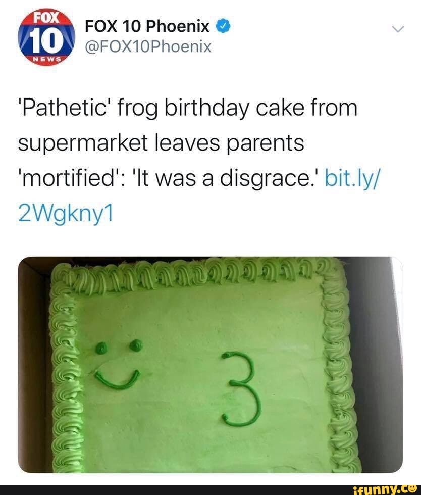 'Pathetic' frog birthday cake from supermarket leaves parents ...