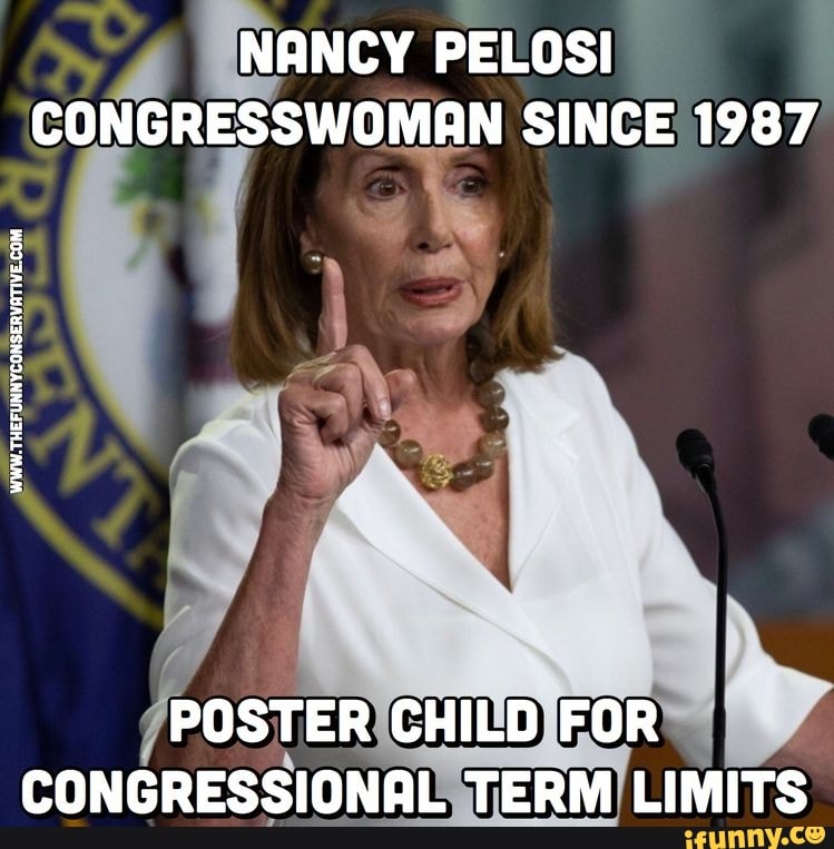 NANCY PELOSI CONGRESSWOMAN SINCE 1987
POSTER CHILD FOR CONGRESSIONAL TERM LIMITS