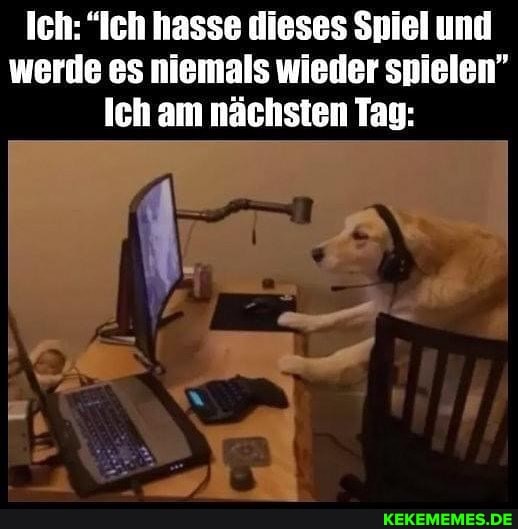 Ich: "Ich hasse dieses Spiel und werde es niemals wieder spielen"
Ich am nächsten Tag: