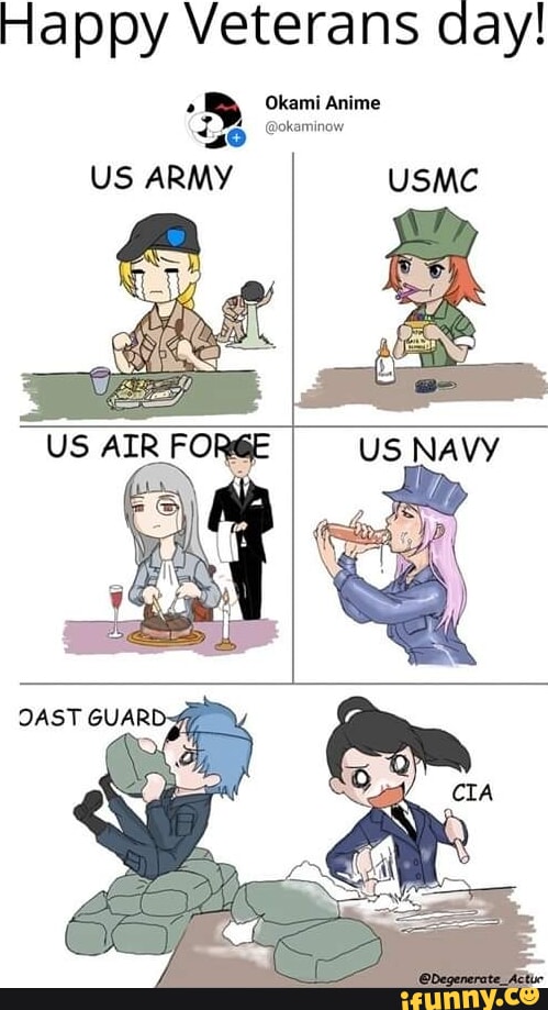 Happy Veterans day! Okami Anime @okaminow US ARMY USMC US - iFunny