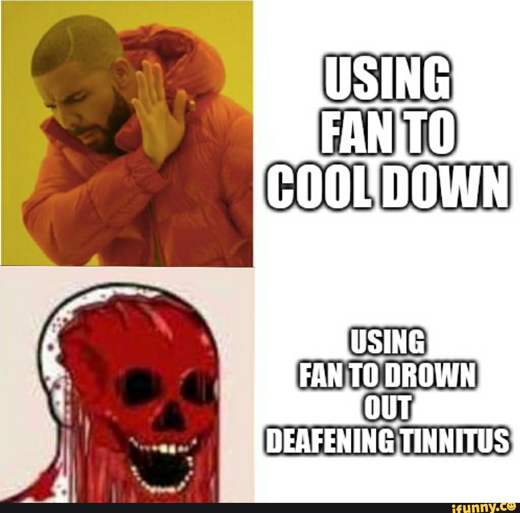 USING COOLDOWN USING FAN TO DROWN OUT DEAFENING TINNITUS iFunny