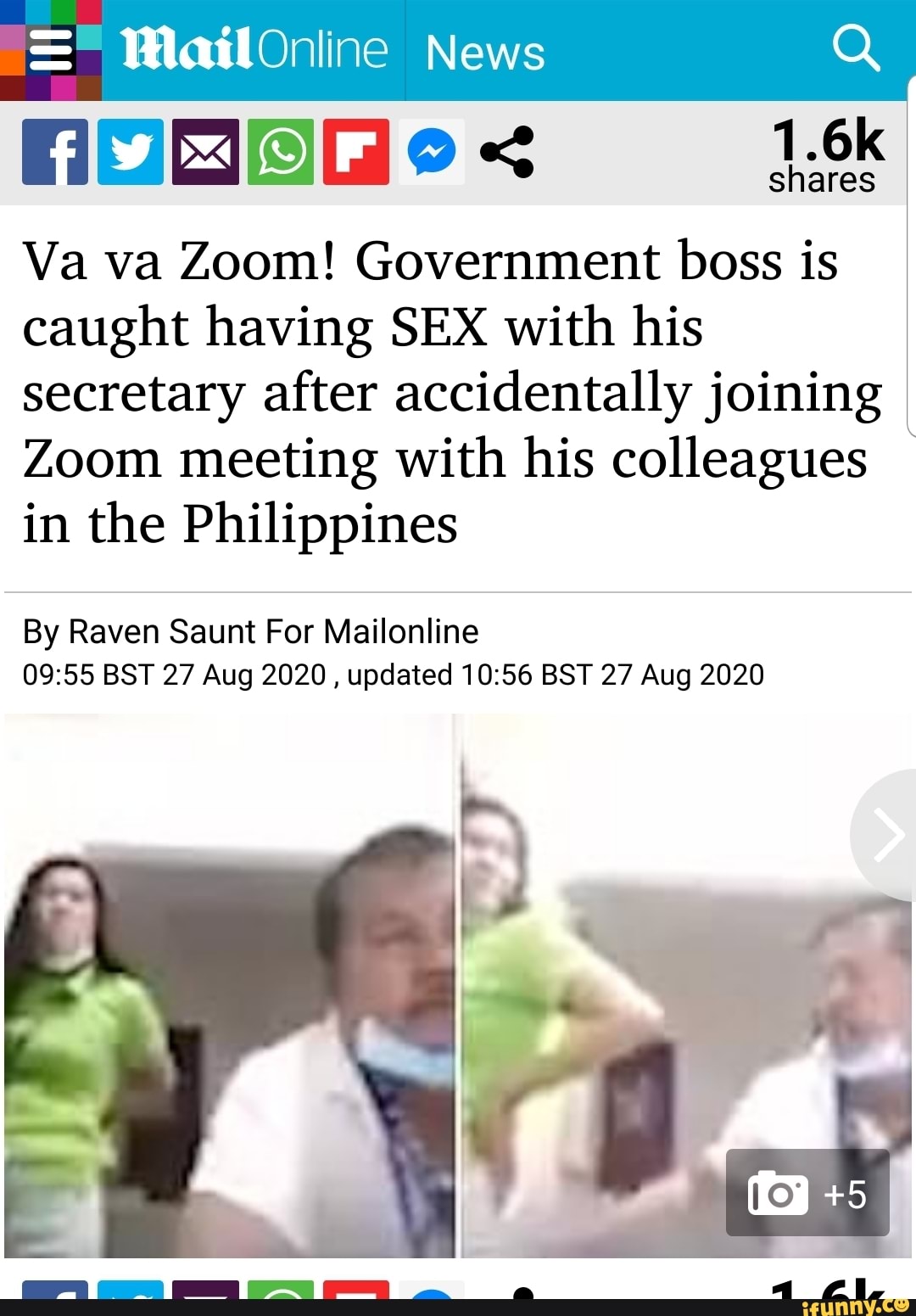 MailOnline News < 1.6k Va va Zoom! Government boss is caught having SEX  with his secretary