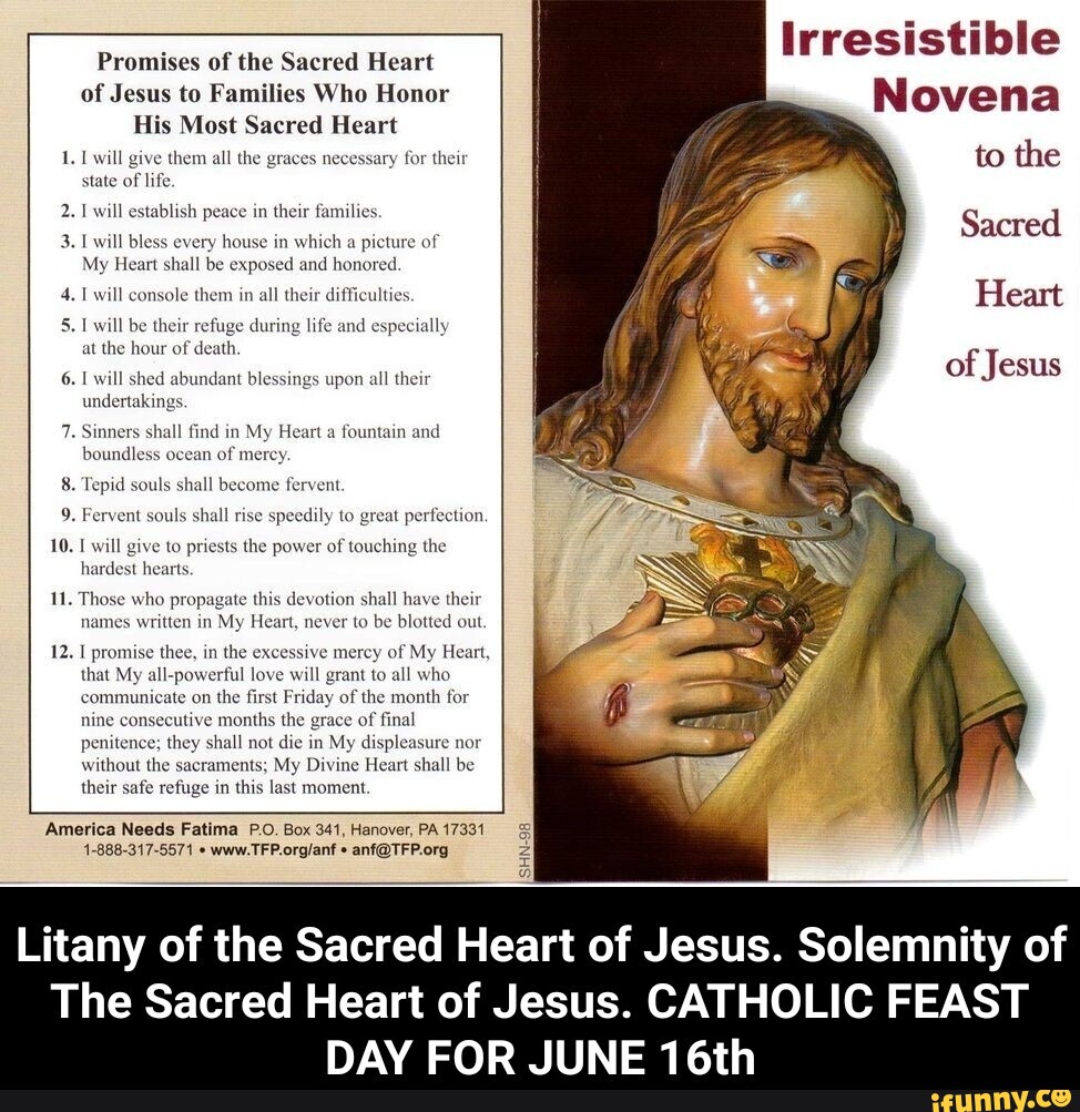 Promises of the Sacred Heart of Jesus to Families Who Honor His Most ...