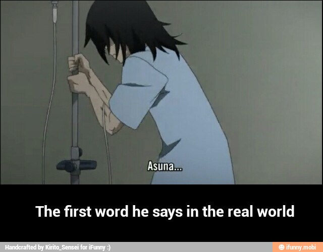 The first word he says in the real world