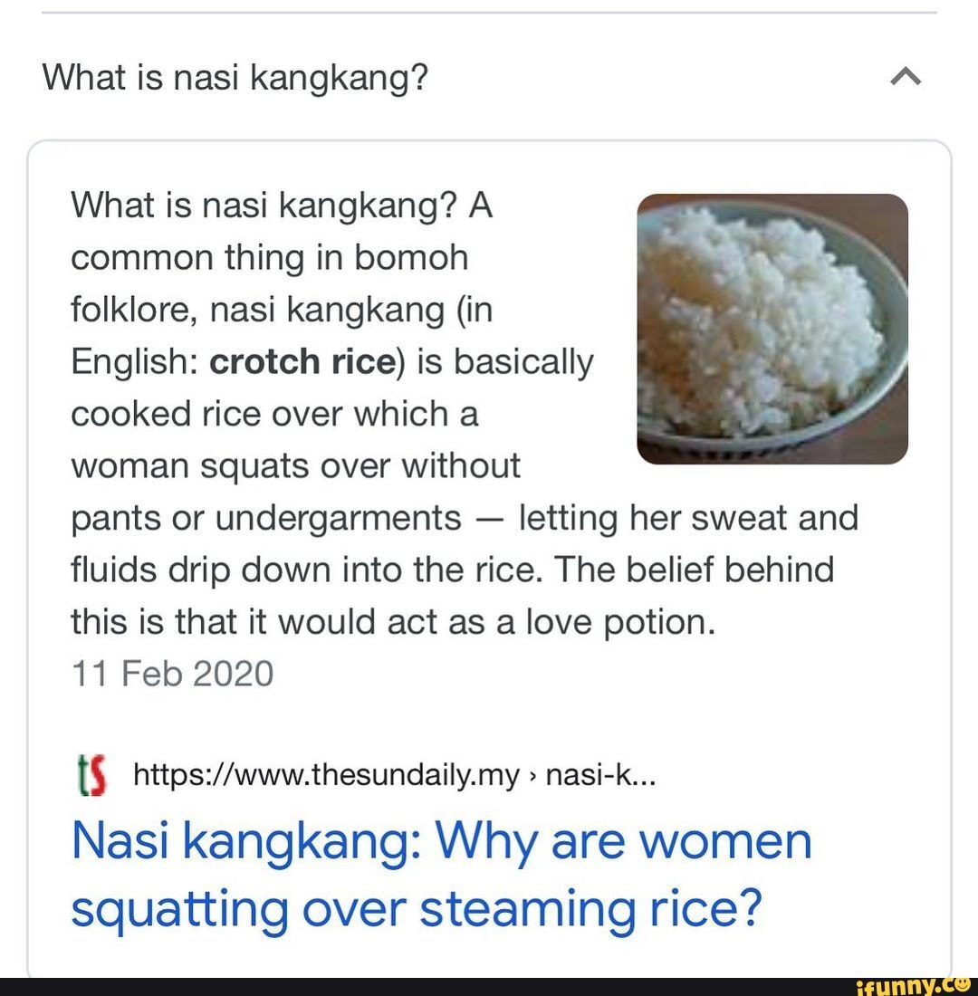 What Is Nasi Kangkang A What Is Nasi Kangkang A Common Thing In Bomoh Folklore Nasi