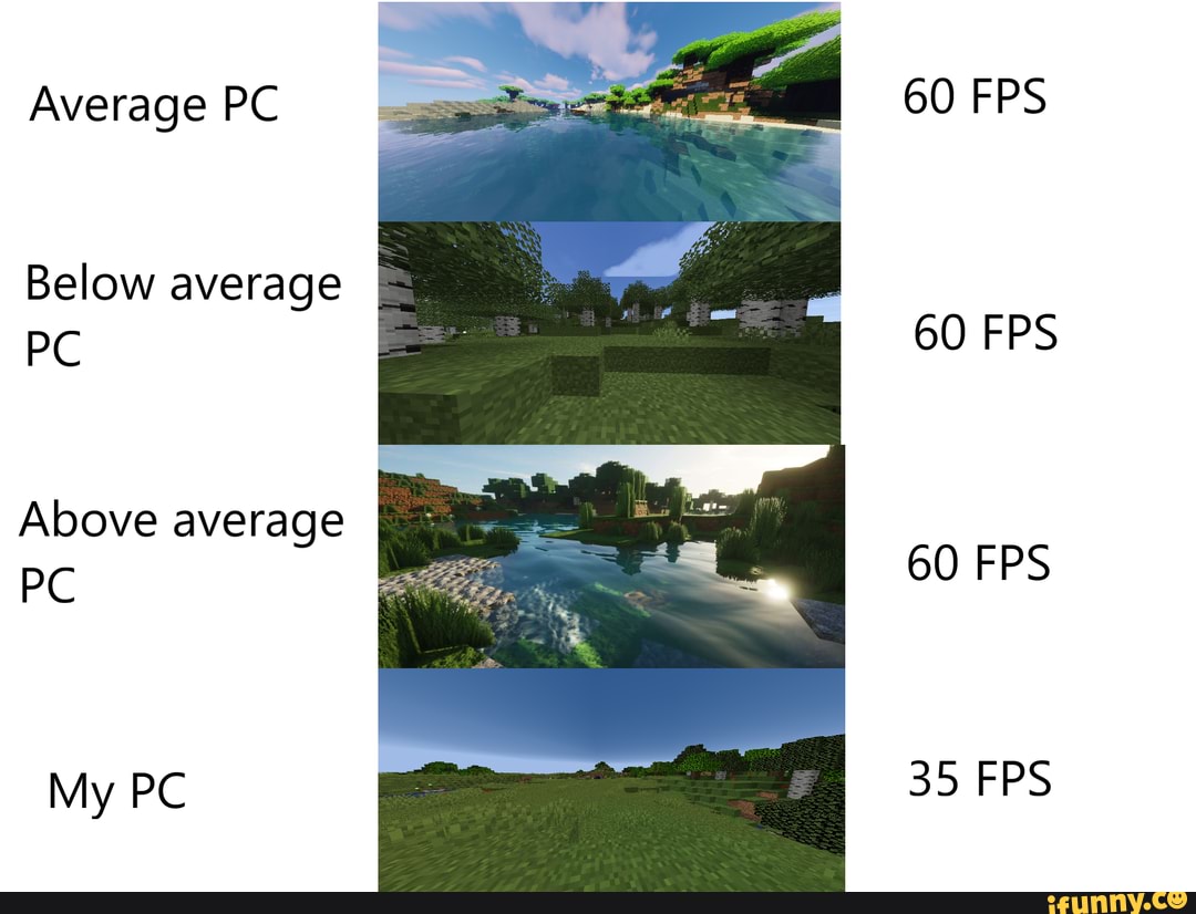 Average PC 60 FPS
Below average
PC 60 FPS
Above average
PC 60 FPS
35 FPS
My PC