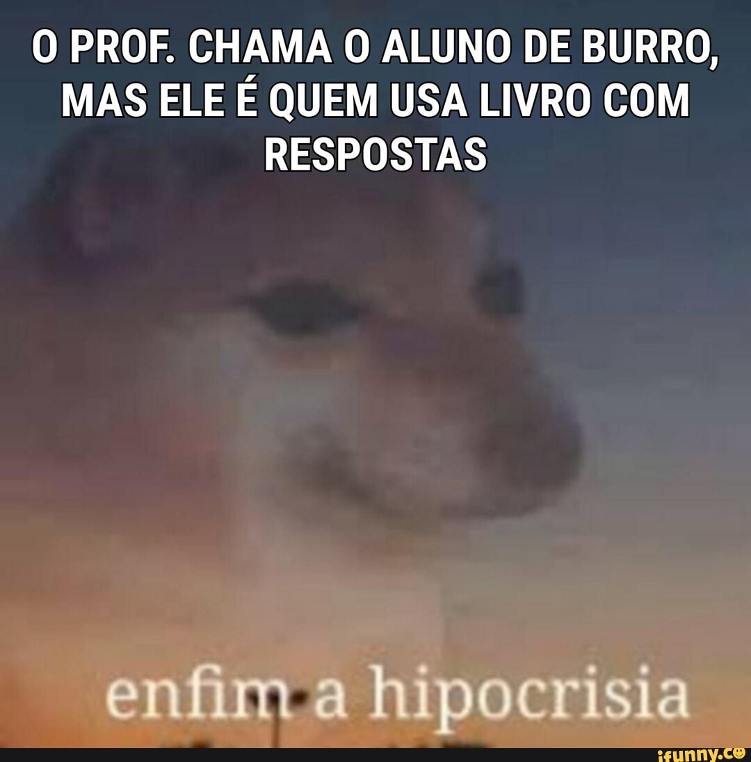 O PROF. CHAMA O ALUNO DE BURRO,
MAS ELE E QUEM USA LIVRO COM RESPOSTAS