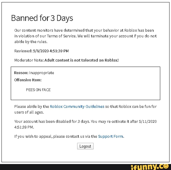Banned for 3 Days Our content monitors have determined that your ...