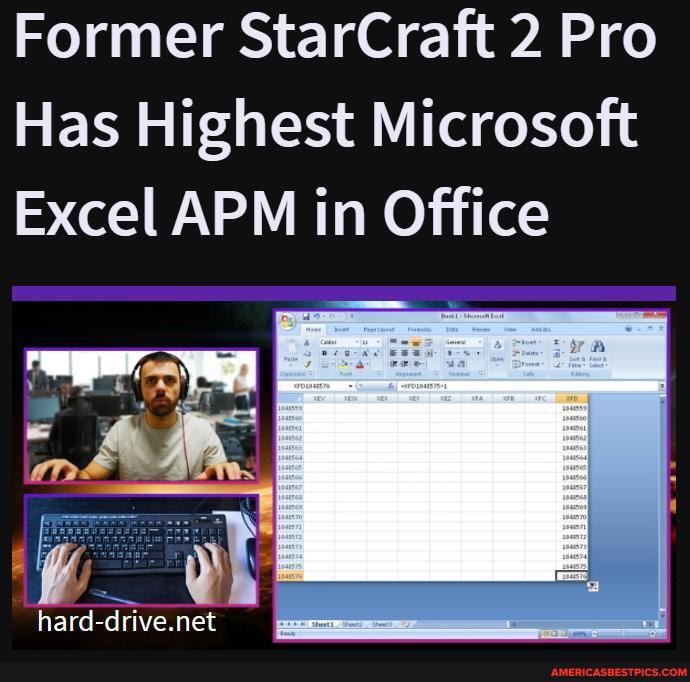 Former StarCraft 2 Pro Has Highest Microsoft Excel APM in Office