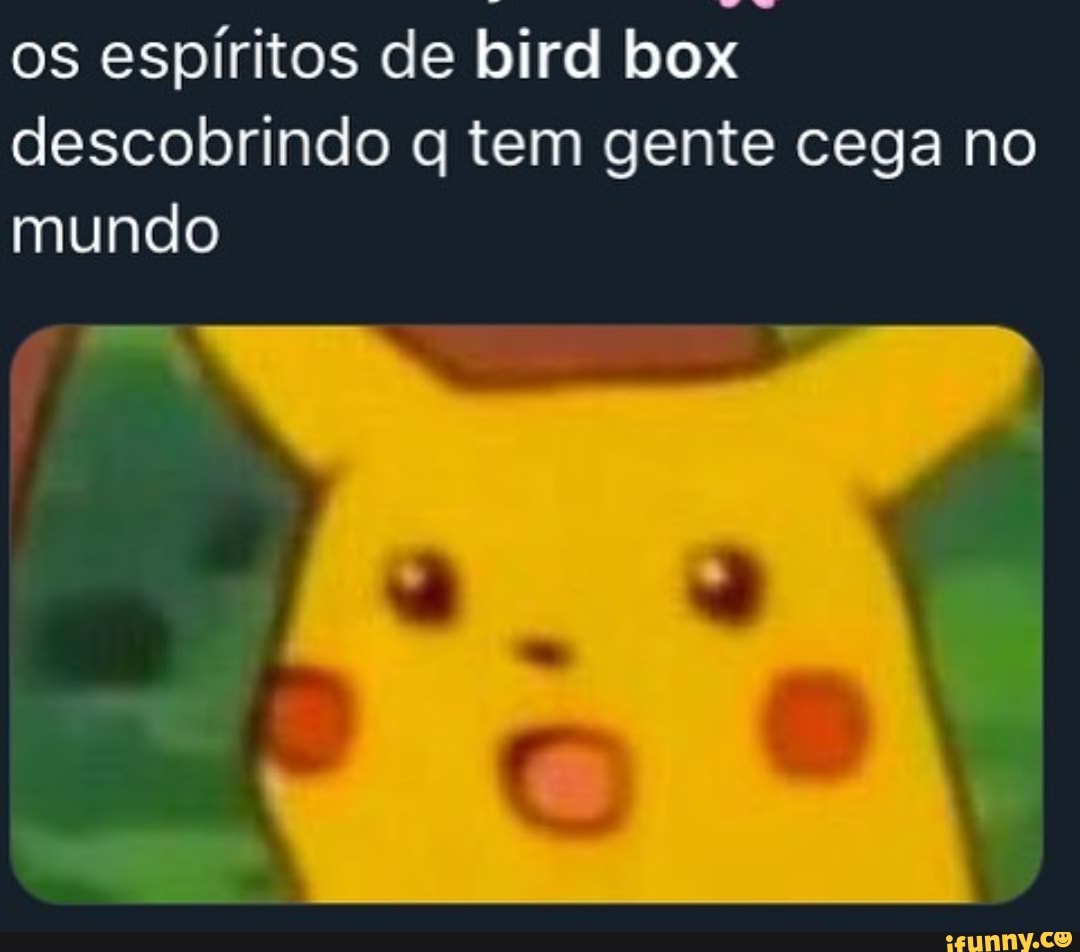 os espíritos de
bird box I
descobrindo q tem gente cega no
mundo