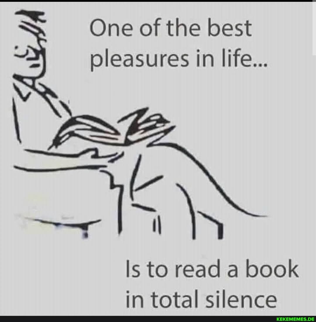 SS One of the best pleasures in life...
Is to read a book in total silence