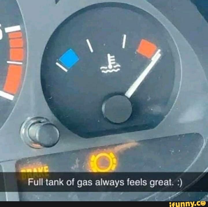 Full tank of gas always feels great. - )