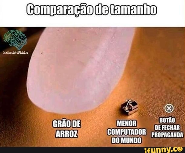 Comparação de tamanho)
GRÃO DE MENOR
DEFECHAR ARROZ COMPUTADOR
DO MUNDO