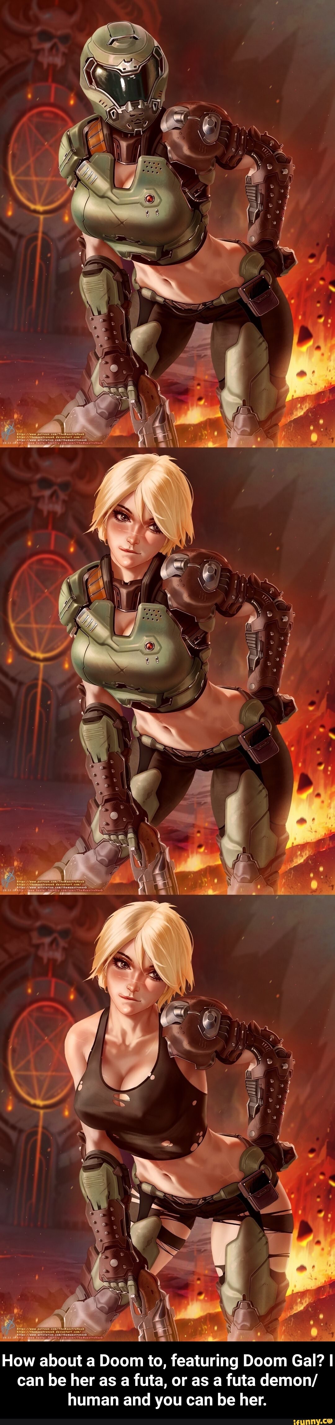 How about a Doom to, featuring Doom Gal? 