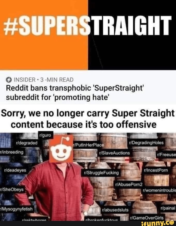 #SUPERSTRAIGHT INSIDER 3 -MIN REAL Reddit bans transphobic 'SuperStrai...