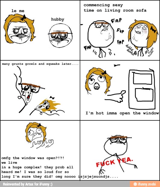 Commencing sexy time on living room sofa many grunts growls and squeaks