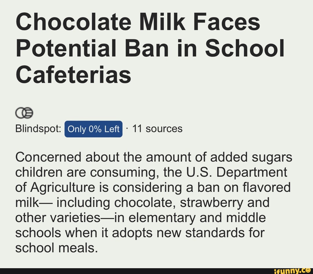 Chocolate Milk Faces Potential Ban in School Cafeterias Only 0 Left