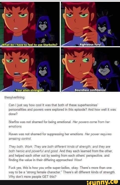 that both of these superheroines
episode?
g emotional. H
