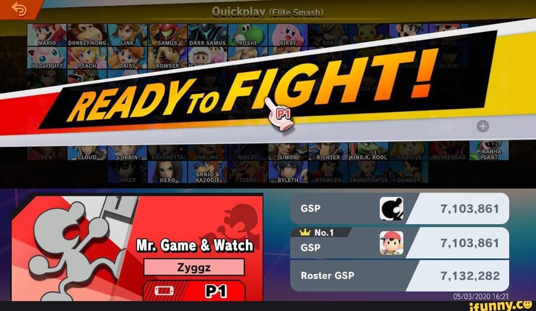 S Quickplay (Elite Smash
PIRANHA\
CORRIN SIMON RIGHTER IKINGIK. ROOL PUANT:
No.1
Roster GSP 7,132,282