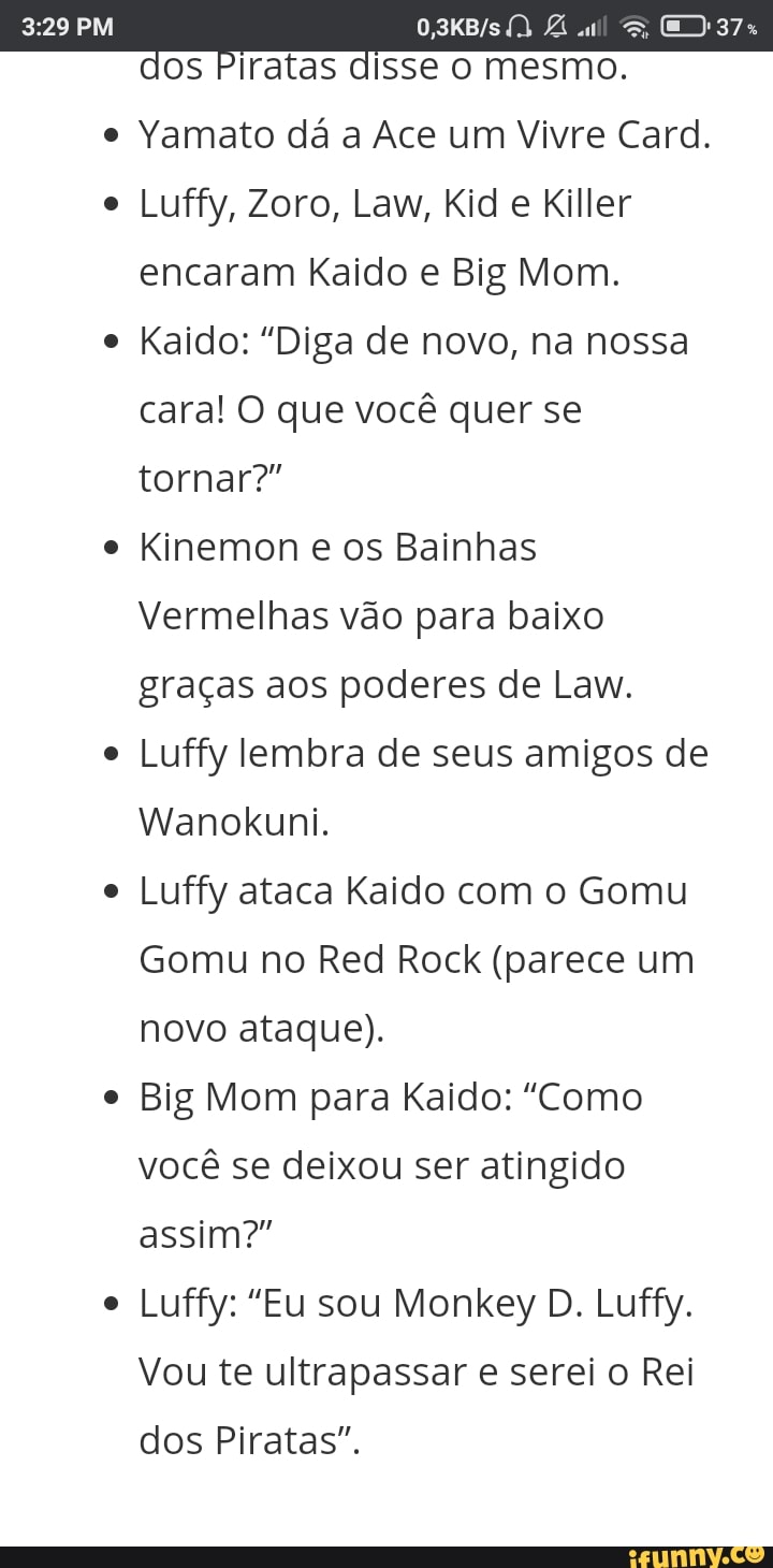 Pm Dos Piratas Disse O Mesmo Yamato Da A Ace Um Vivre Card Luffy Zoro Law