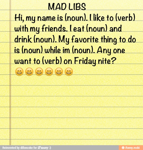 funny words for mad libs