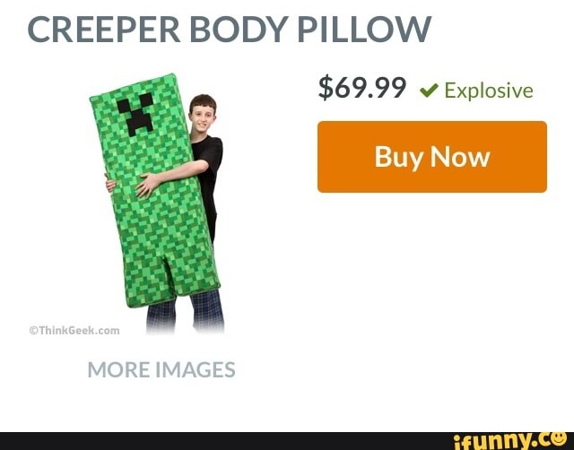 creeper body pillow