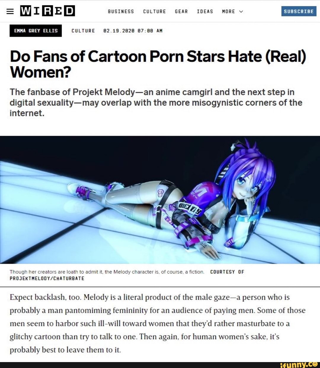 The fanbase of Projekt Melody-an anime camgirl and the next step in digital...
