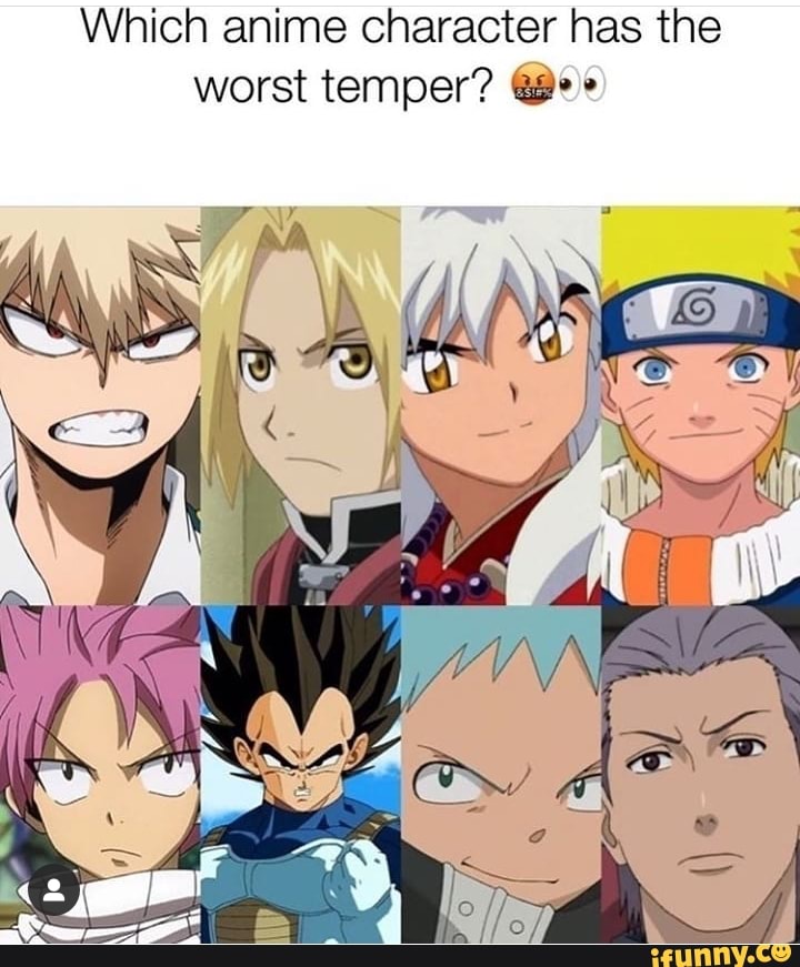 Which anime character has the worst temper? ©“ ' iFunny