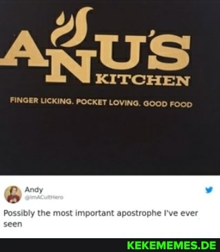 KITCHEN
FINGER LICKING. POCKET LOVING. FOOD
Possibly the most imp strophe I've ever