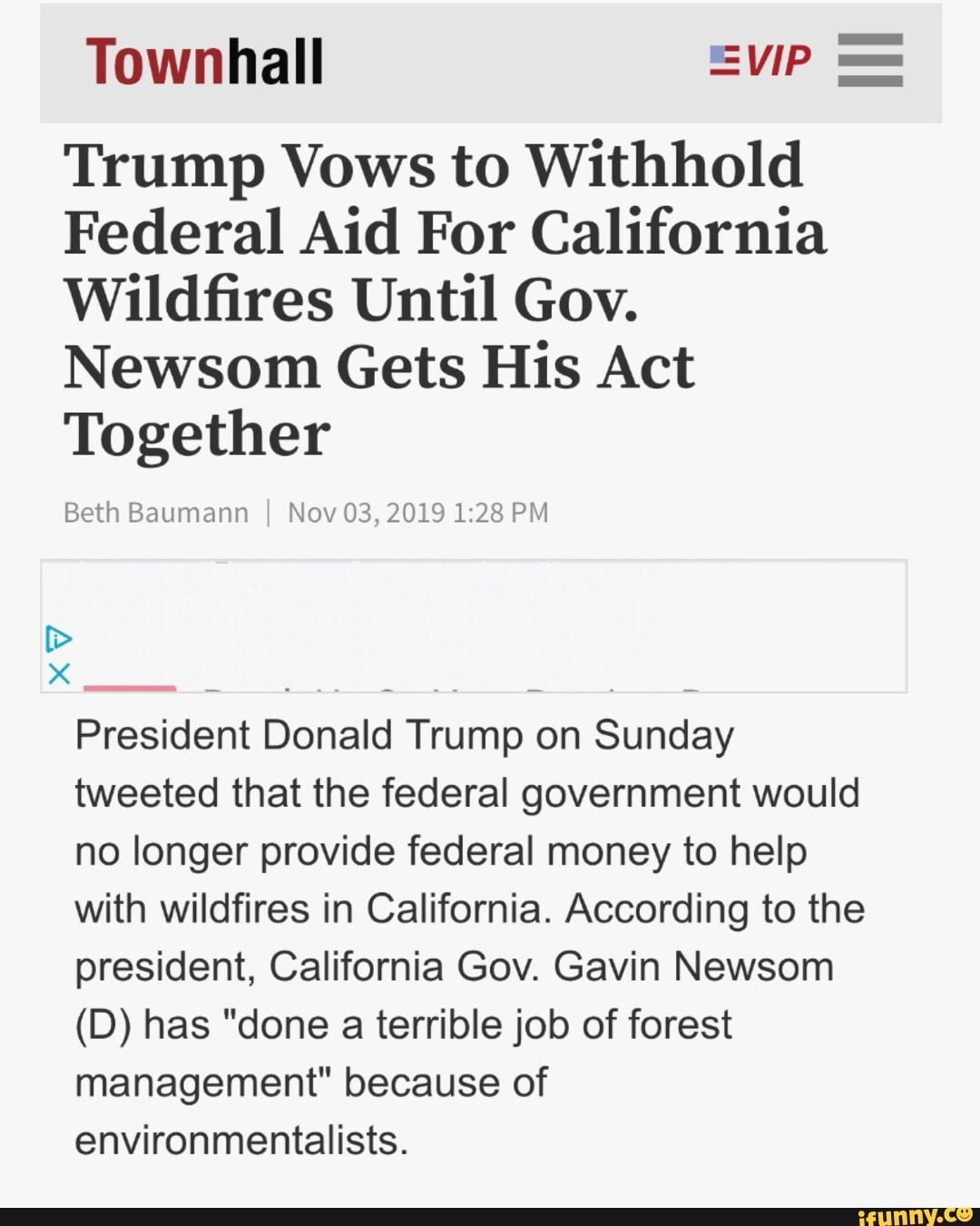 Trump Vows To Withhold Federal Aid For California Wildfires Until Gov ...