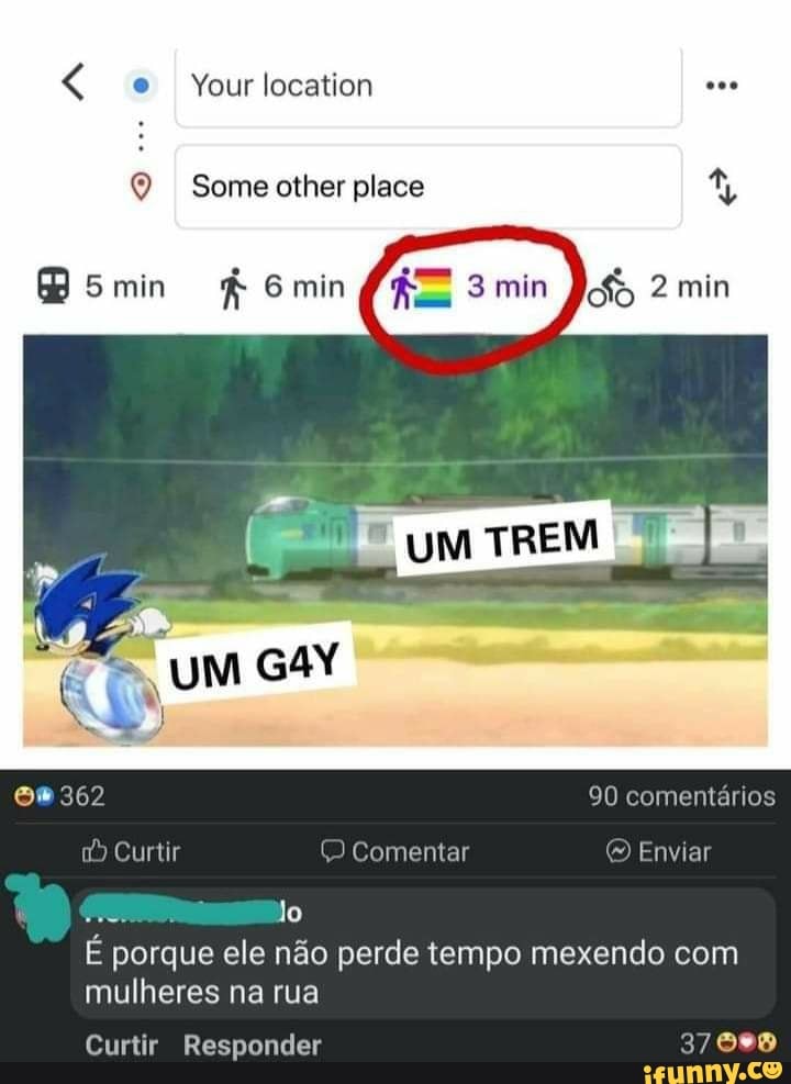 & o Yourlocation
Some other place
min Gmin 2 mim
& UM
362 90 comentários
Curtir Comentar Enviar
lo
É porque ele não perde tempo mexendo com mulheres na rua
Curtir Responder 37 898