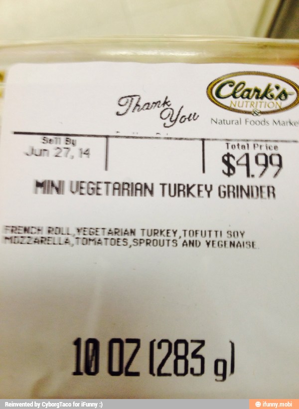 MINI UEGETARIAN TURKEY GRINDER