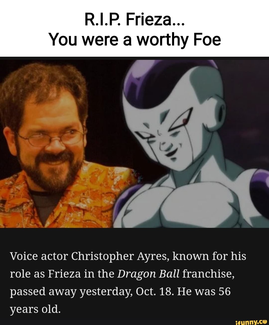 Chris Ayres, Actor Known As Frieza in 'Dragon Ball' Voice, Dies at 56