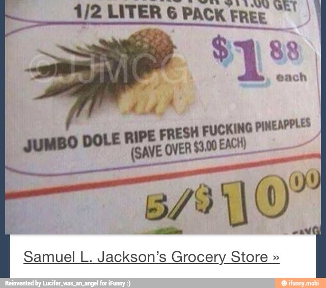 1/2 LITER 6 PACK FREE Samuel L. Jackson's Grocery Store