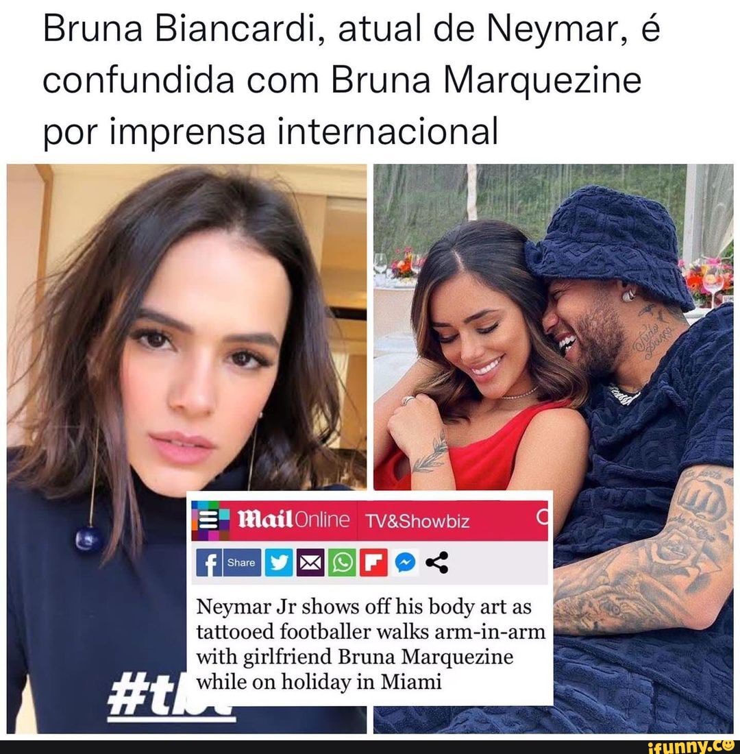 Bruna Bruna Biancardi, atual de Neymar, é confundida com Bruna