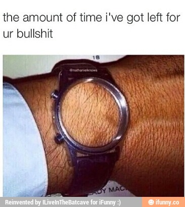 the amount of time i've got \efl for
bullshit